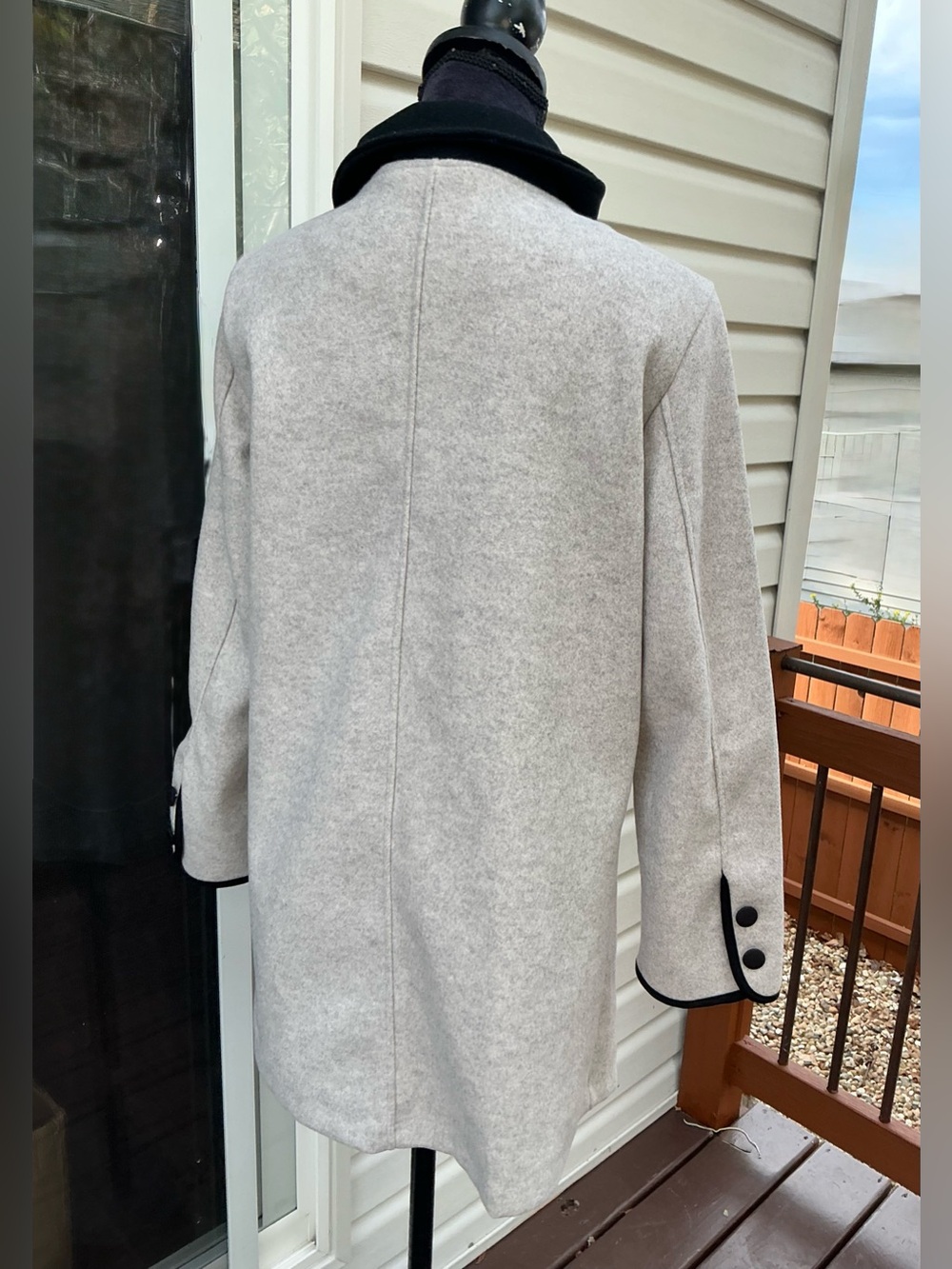 Elegant Double-Breasted Coat with Contrast Trim🥀 - Picture 5 of 8